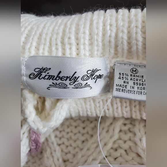 Kimberly Hope NWT Vintage 90's Boho Chic Floral Embroidered Sweater Size M - Picture 7 of 12